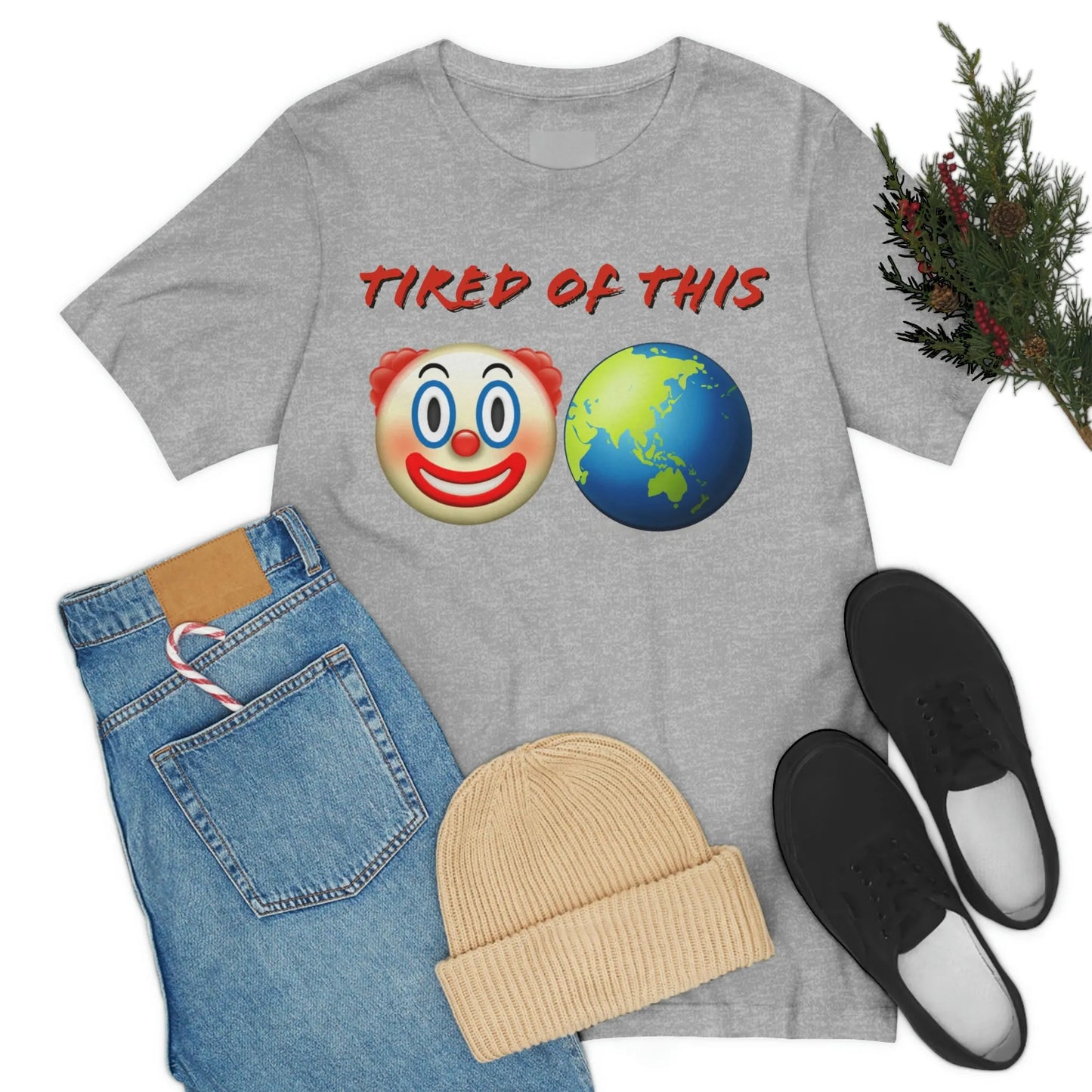 Tired Of This Clown World Emoji T-Shirt