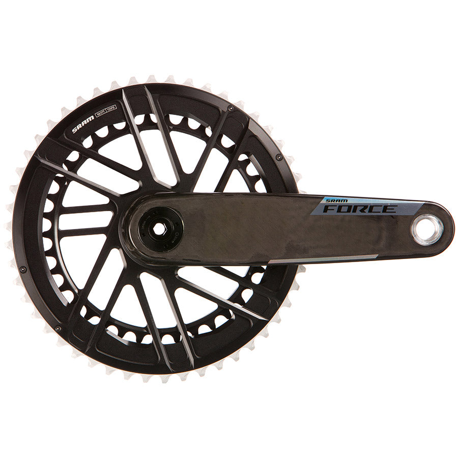 SRAM Force 2x E1 Crankset Speed: 12 Spindle: 28.99mm BCD: Direct Mount SRAM 8 Bolt 50/37 DUB 175mm Black Road
