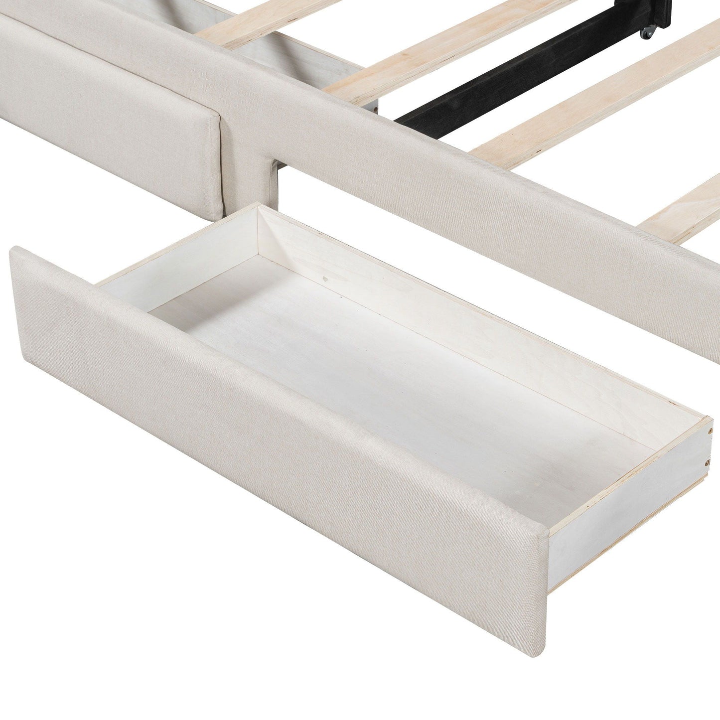 Extendable Daybed With LED Light And 2 Storage Drawers