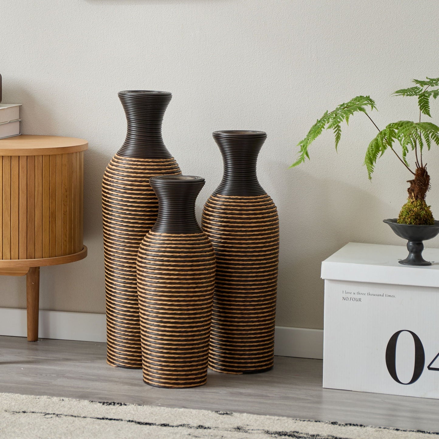Classic And Neat Floor Vase, High Independent Flower Stand (Set of 3)