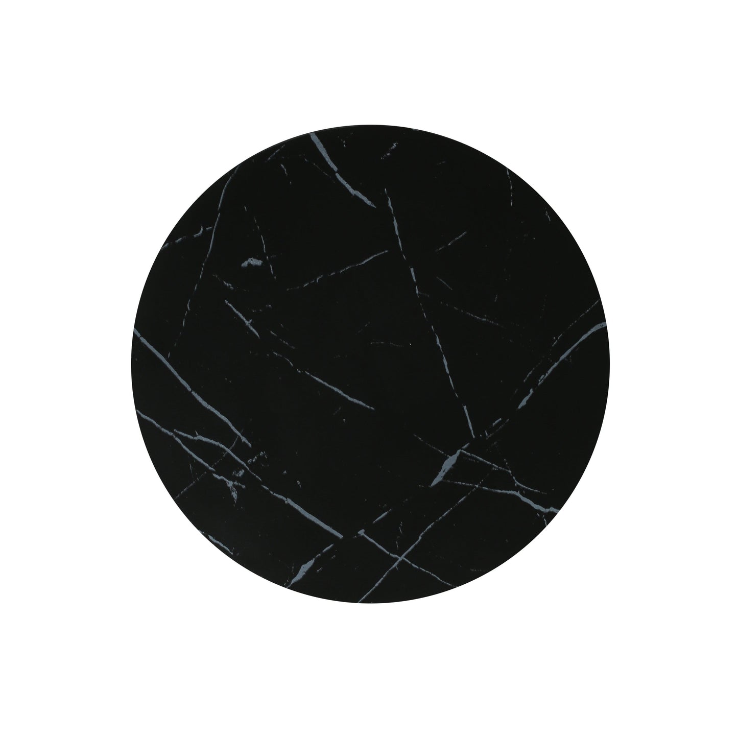 Contemporary Outdoor Lightweight Concrete MGO Side/End Table with Black Marble Finish