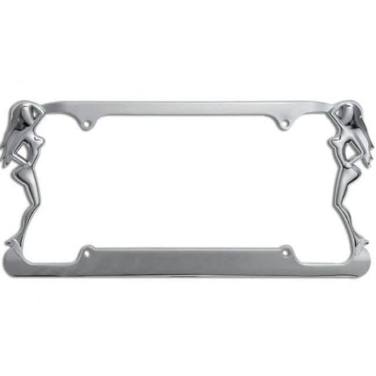 Beach Ladies Metal License Plate Frame