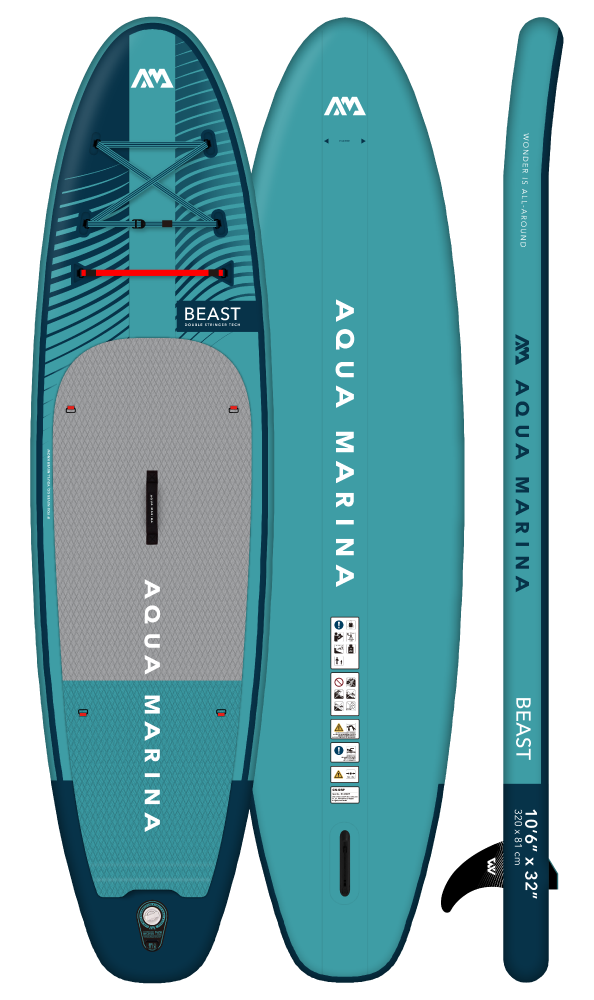 Aqua Marina Beast Advanced All-Around Paddleboard 10'6" with Carbon/Fiberglass Hybrid Paddle
