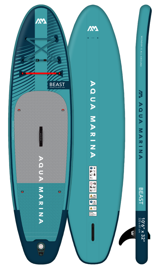 Aqua Marina Beast Advanced All-Around Paddleboard 10'6" with Carbon/Fiberglass Hybrid Paddle