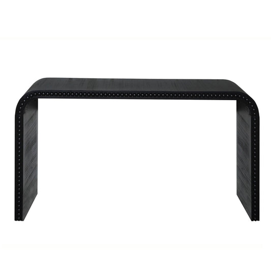 Black Wood Console Table, 59in Entryway Table