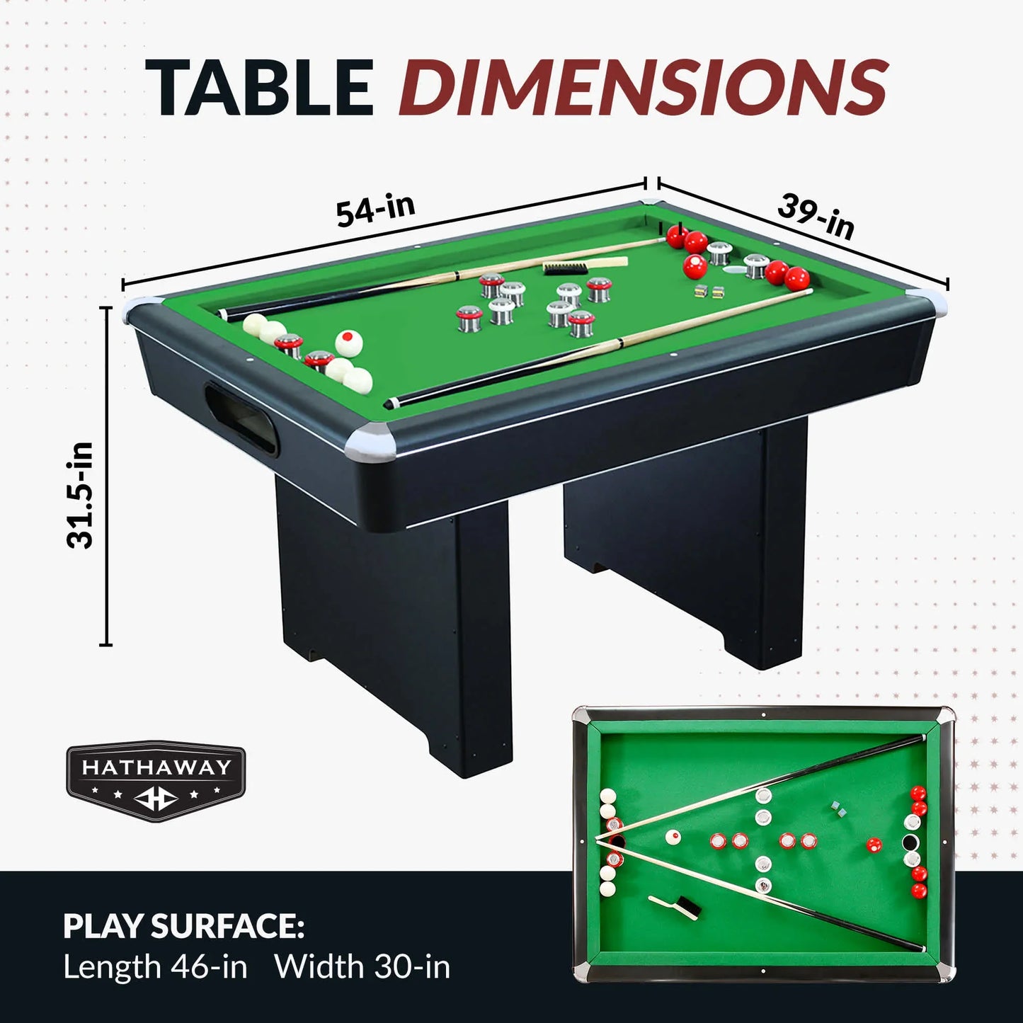 Hathaway Renegade 54-in Bumper Pool Table