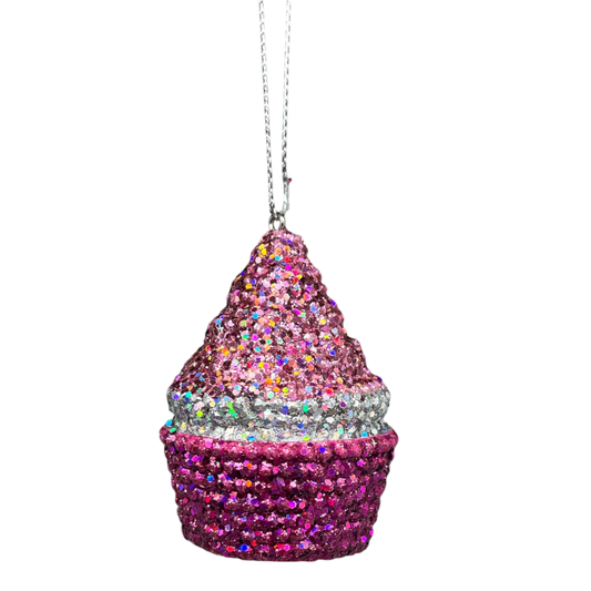 Bedazzled Cupcake Ornament - Deliciously Charming