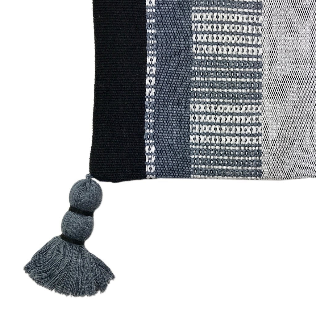 Black Striped Backstrap Clutch Handwoven Guatemalan Textile Evening Bag