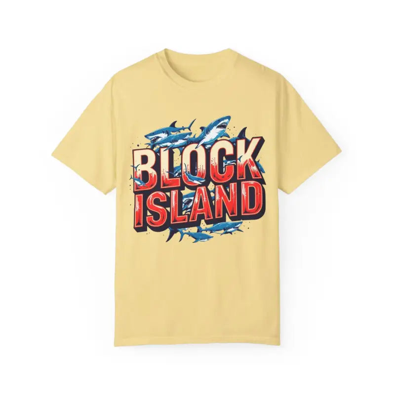 Ocean State Styles Block Island Shark T Shirt Garment Dyed