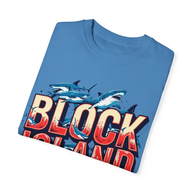 Ocean State Styles Block Island Shark T Shirt Garment Dyed