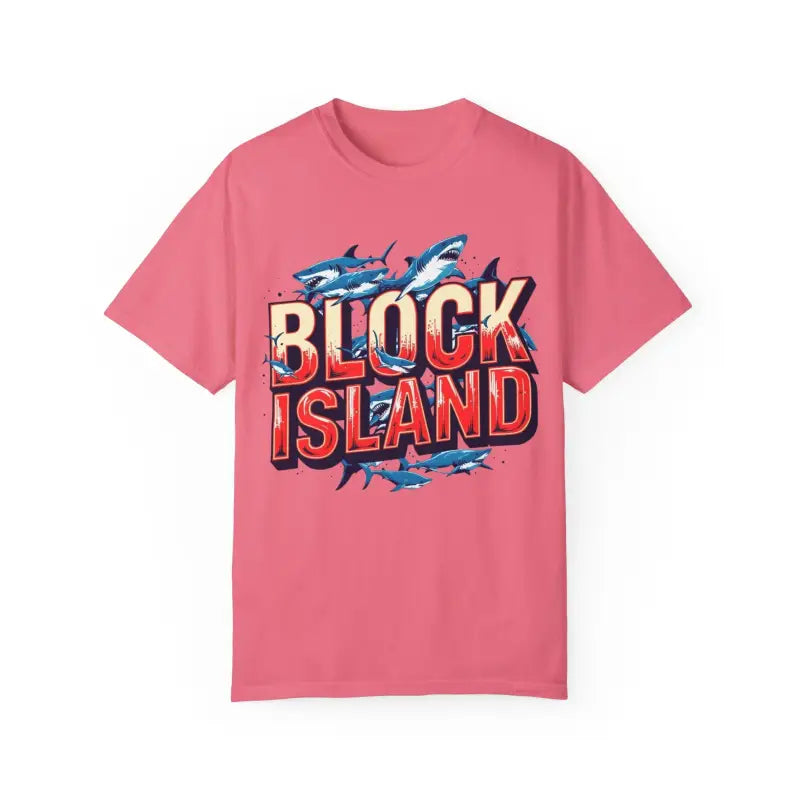 Ocean State Styles Block Island Shark T Shirt Garment Dyed