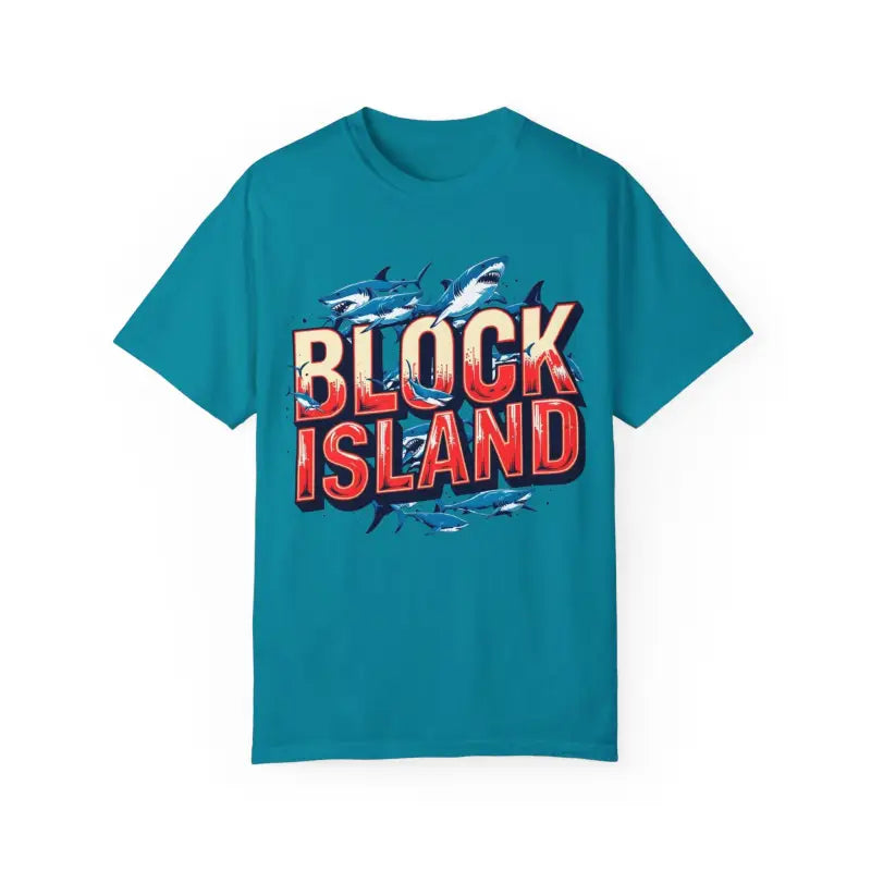 Ocean State Styles Block Island Shark T Shirt Garment Dyed
