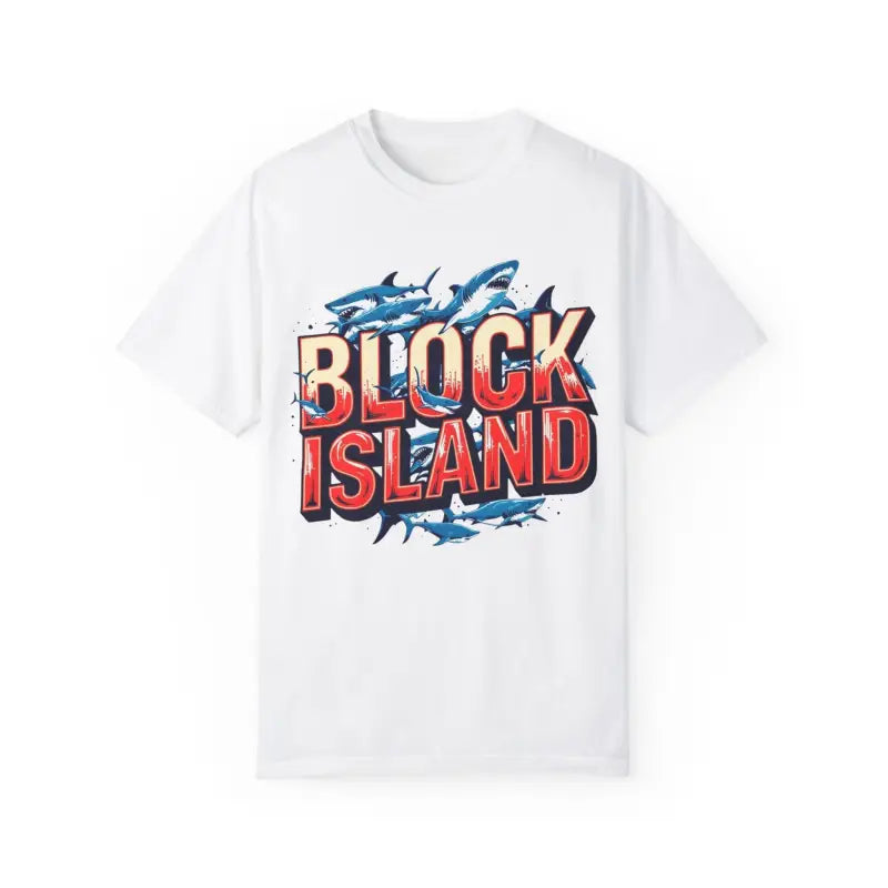 Ocean State Styles Block Island Shark T Shirt Garment Dyed