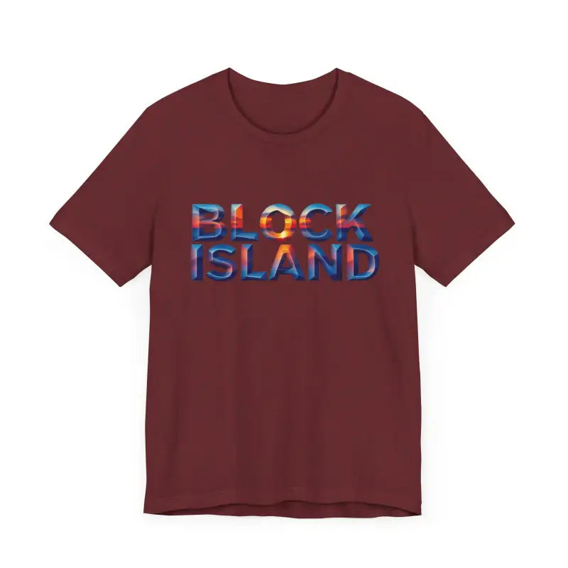Ocean State Styles T Shirt Block Island Sunset Unisex Jersey