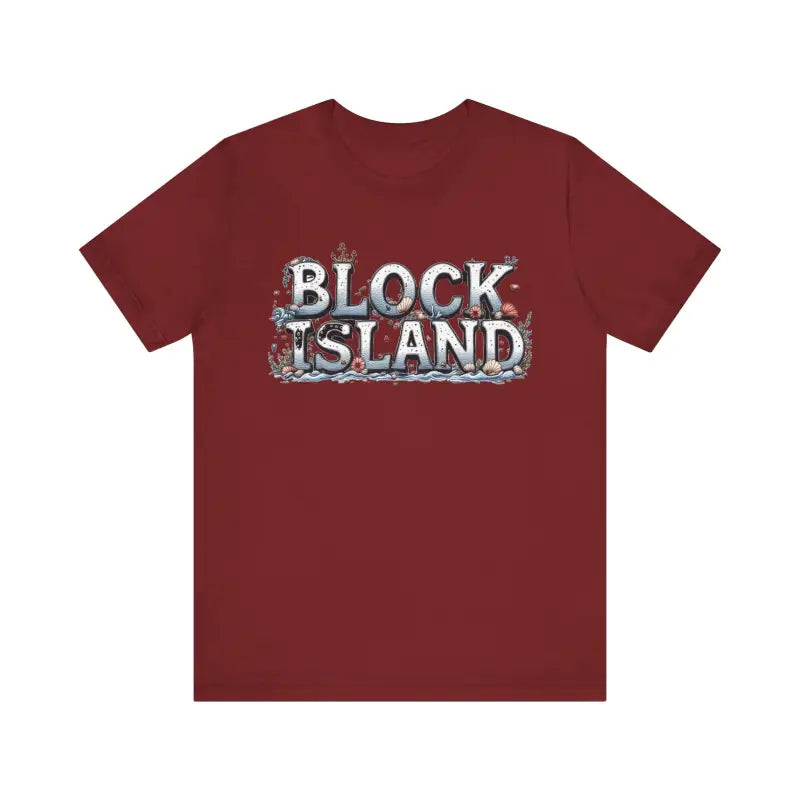 Unisex T-shirt with classic Block Island coastal graphic design