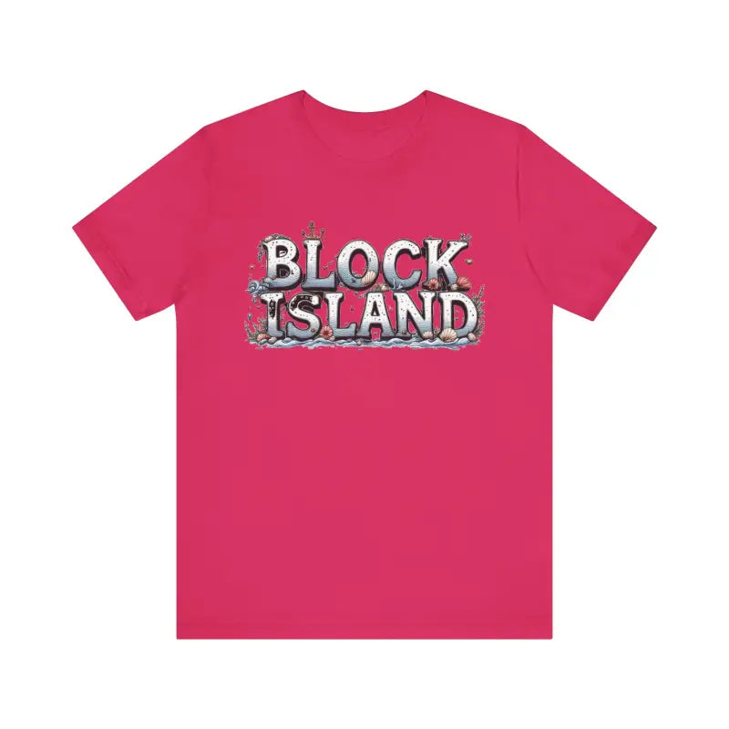 Unisex T-shirt with classic Block Island coastal graphic design