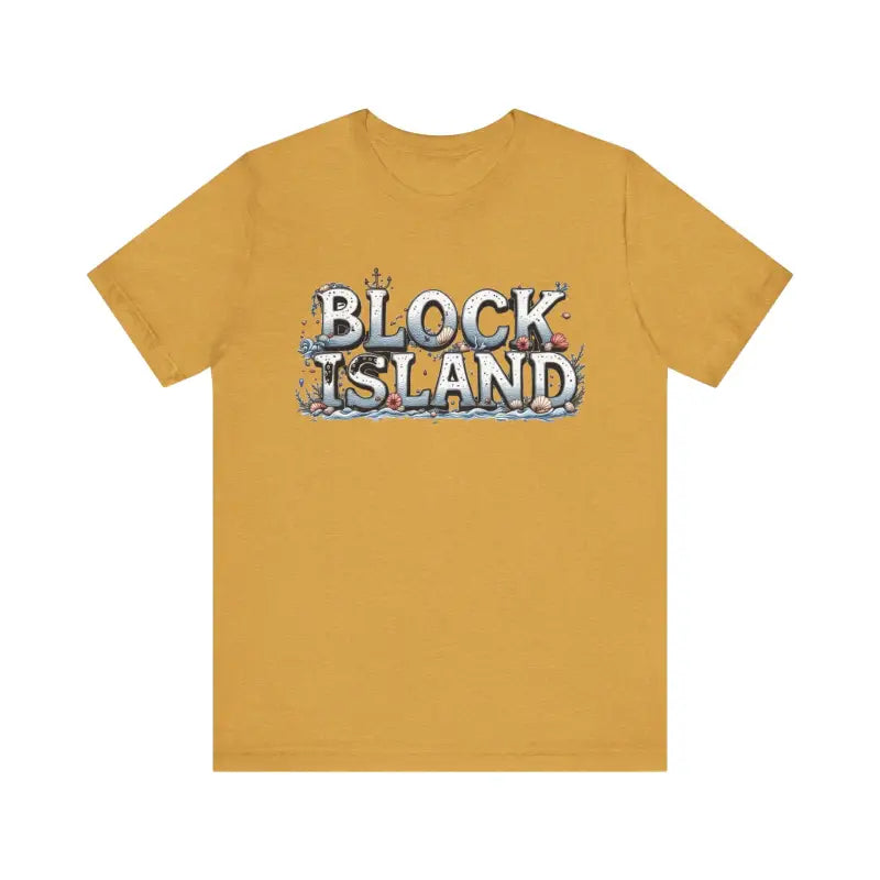 Unisex T-shirt with classic Block Island coastal graphic design