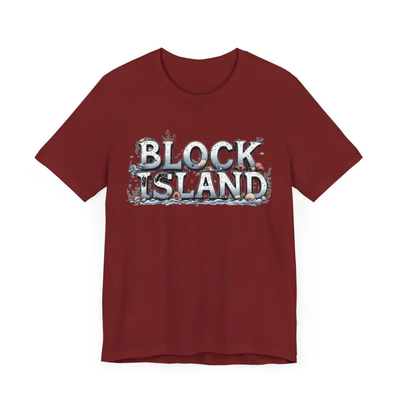 Unisex T-shirt with classic Block Island coastal graphic design