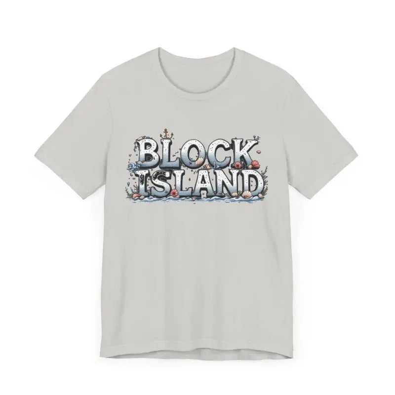 Unisex T-shirt with classic Block Island coastal graphic design