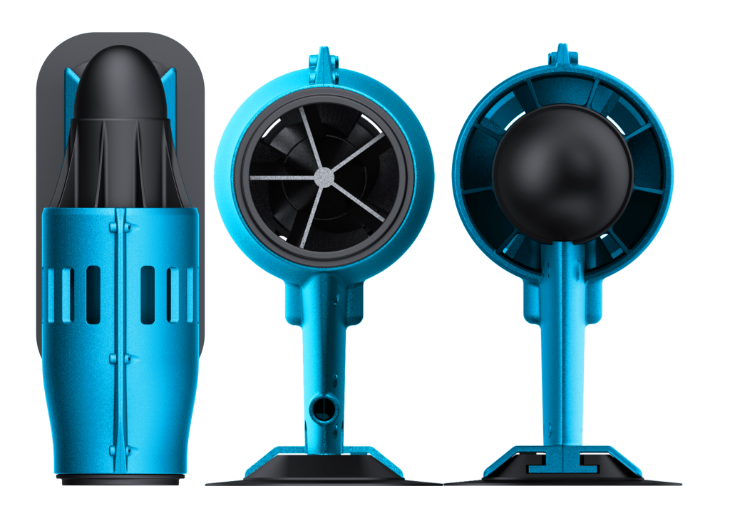 AMgo Turbo Paddleboard with BlueDrive S Power Fin Water Propulsion Device - Includes Aluminum Paddle and Safety Leash