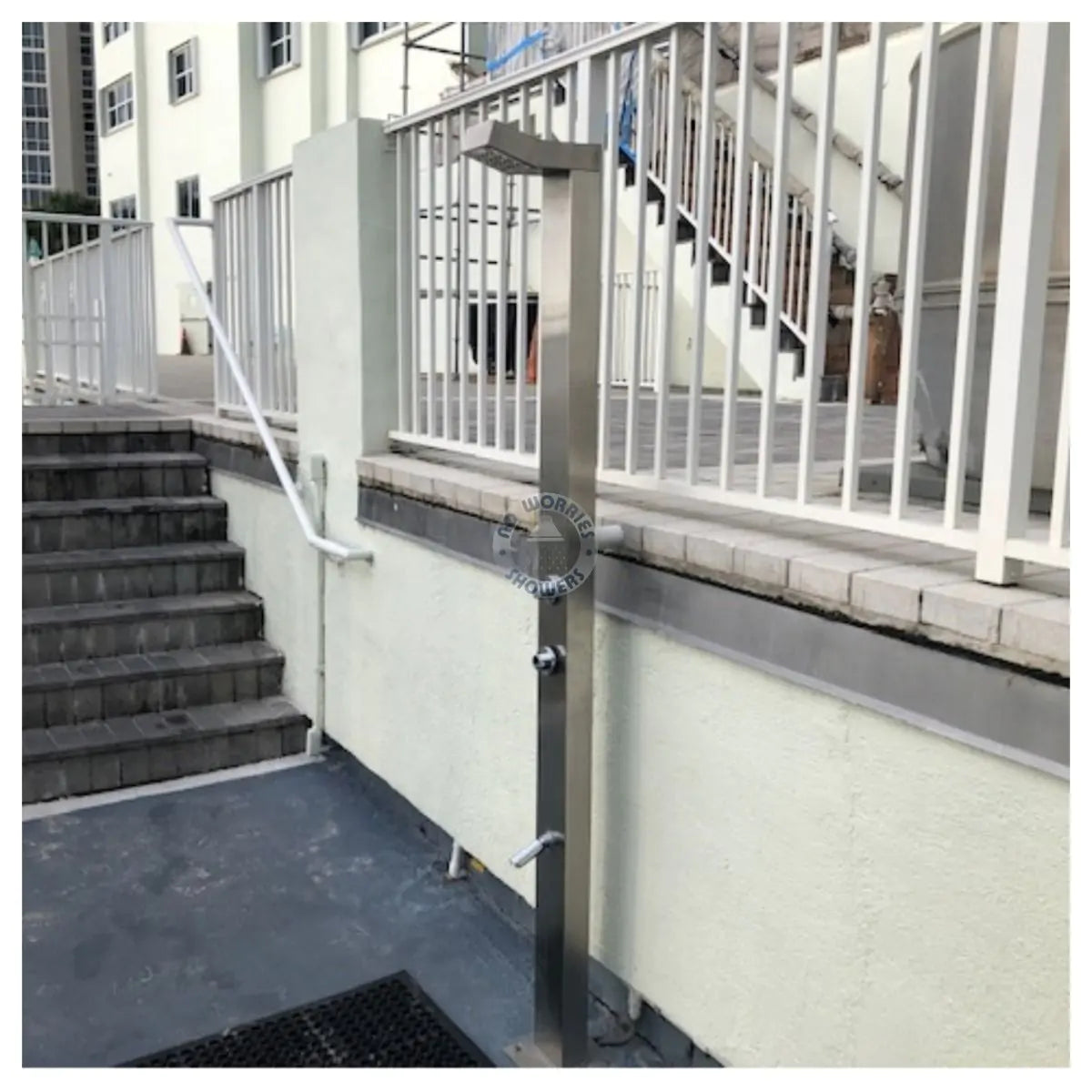 No Worries Showers Bondi Push Button 316L Marine Grade Stainless Steel Outdoor Indoor Pool Shower