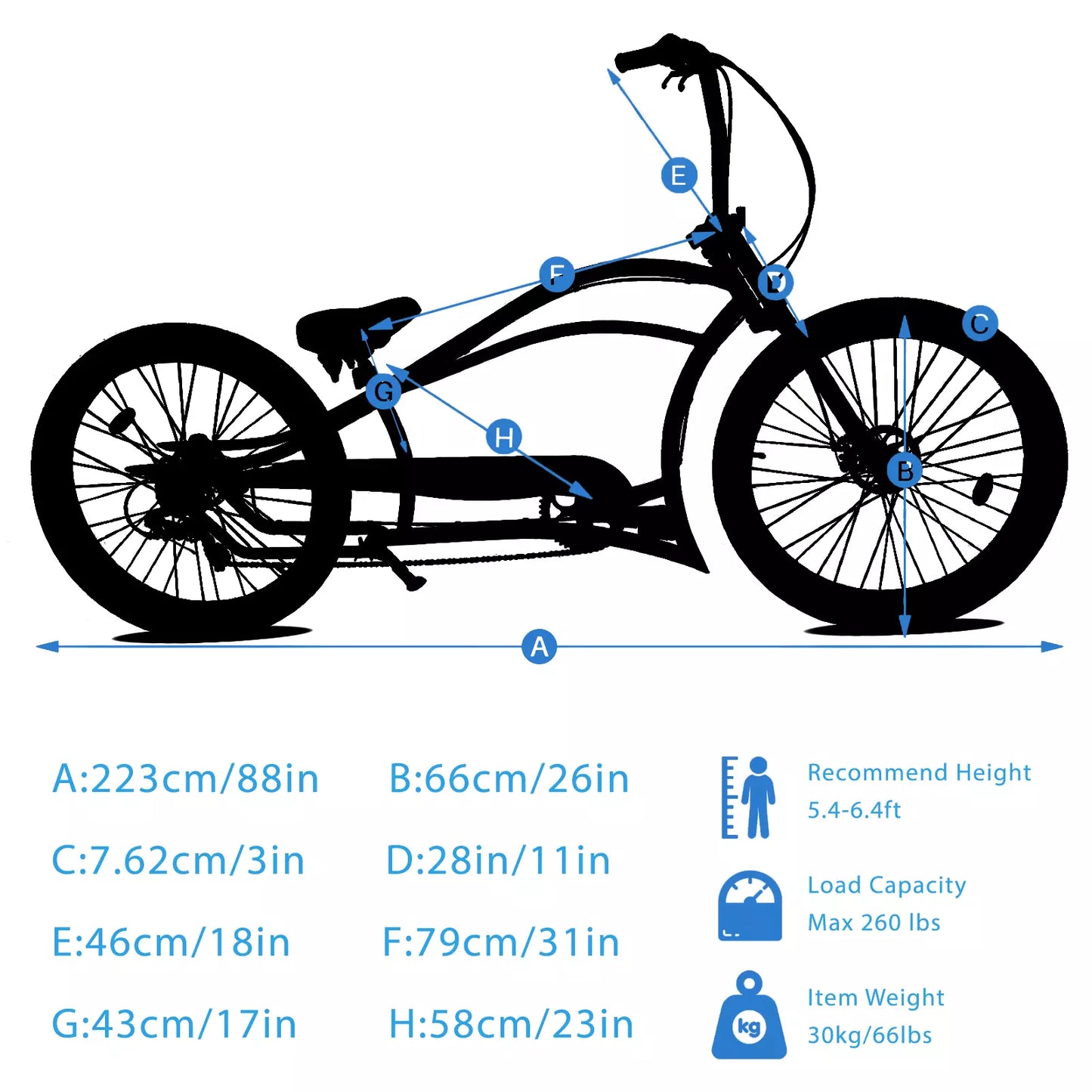 Micargi Boston GT7 Stretch Cruiser Bicycle