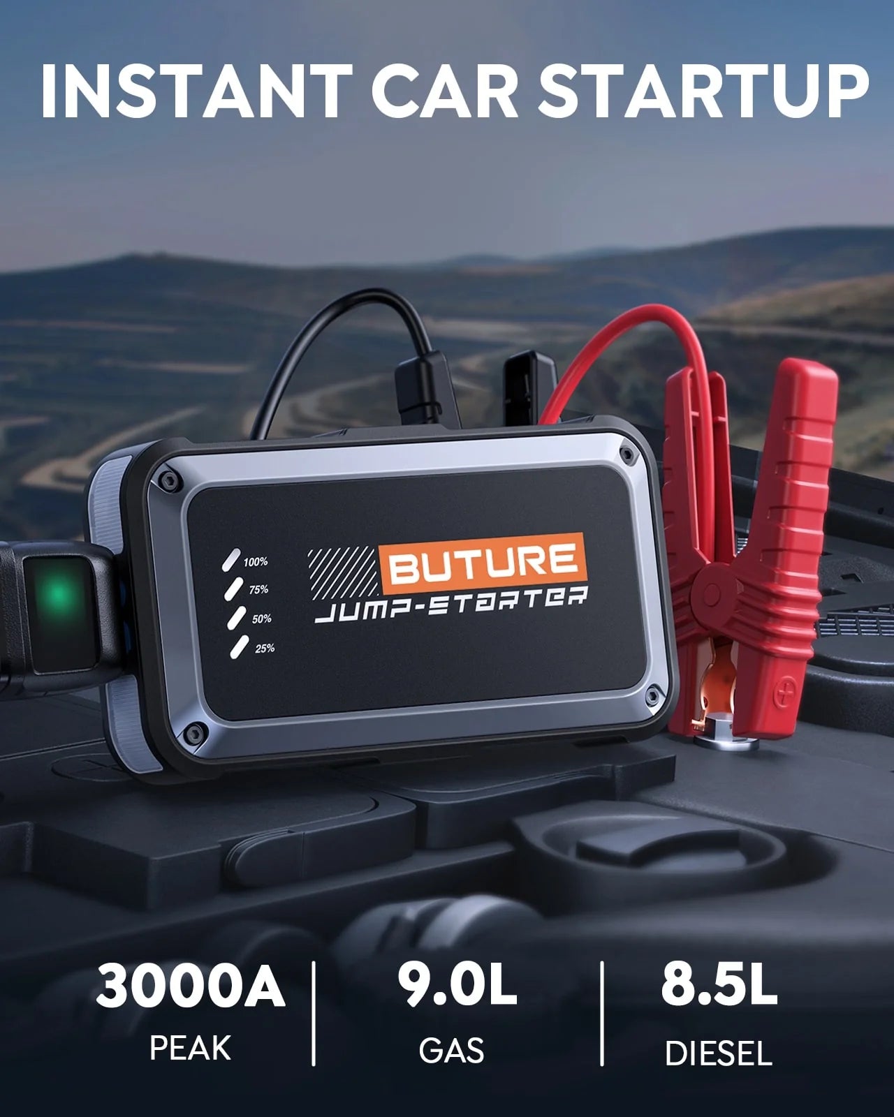 【Hot Sale】Buture Beta08 Portable Car Jump Starter 3000A 16800mAh