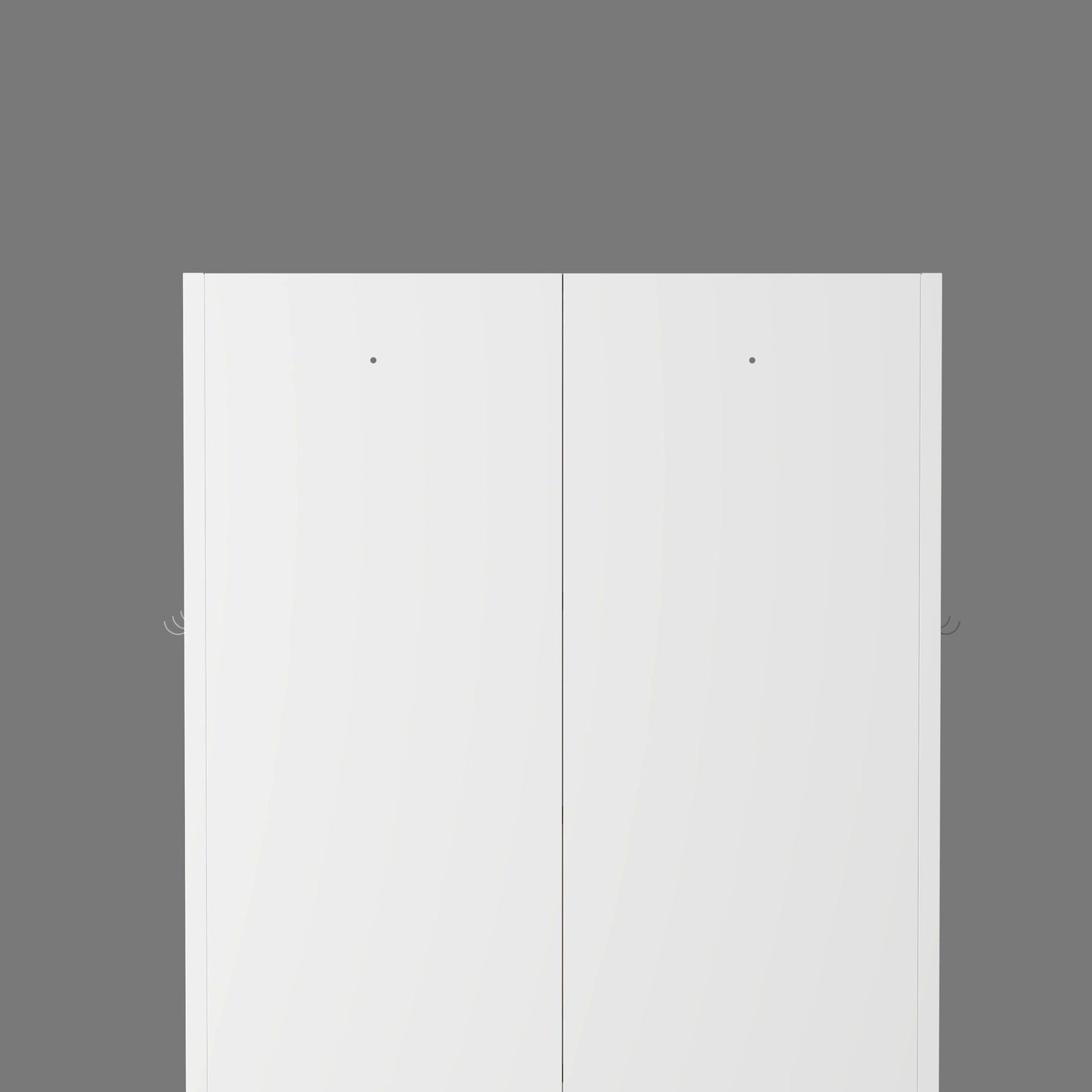 Kitchen Pantry Cabinet Tall Storage With Adjustable Shelves, Heavy Duty Stainless Steel Frame - White