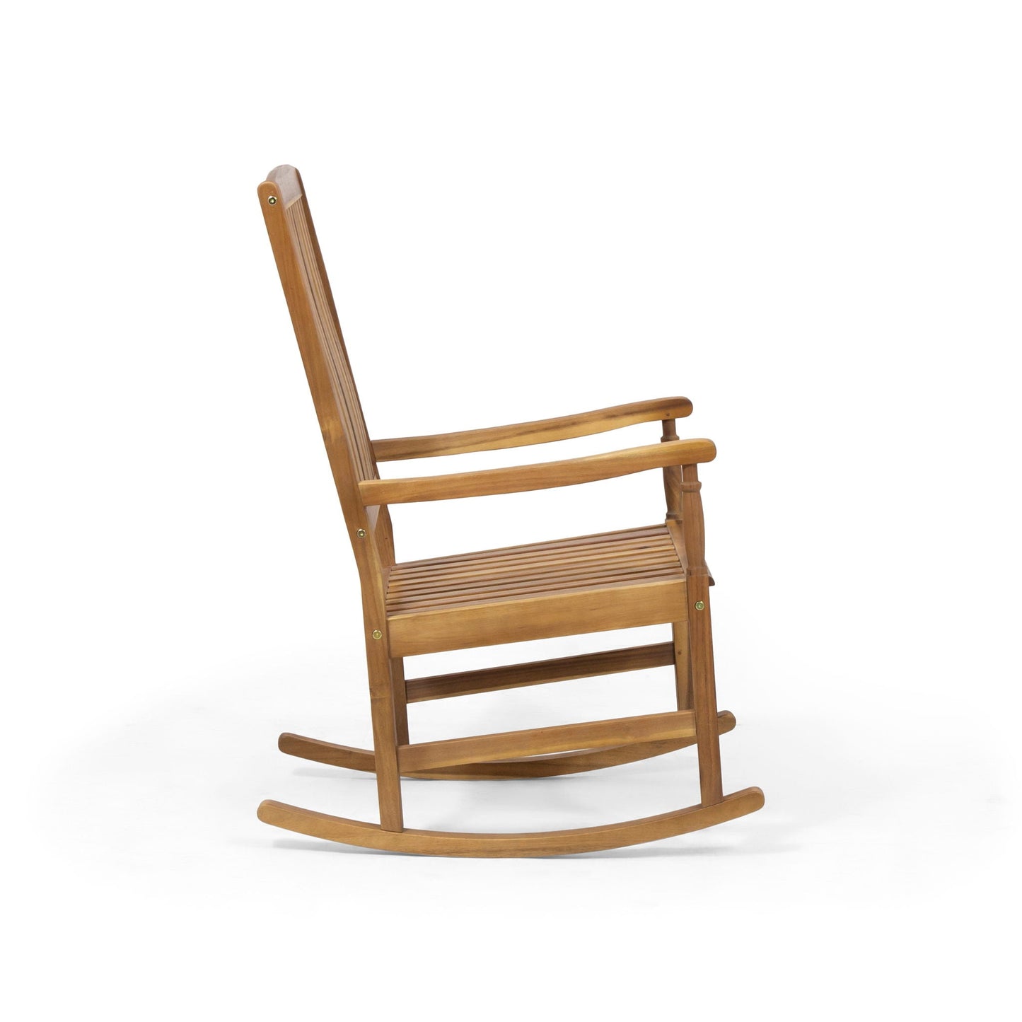 Muse Outdoor Acacia Rocking Chair With Slat Design - Teak