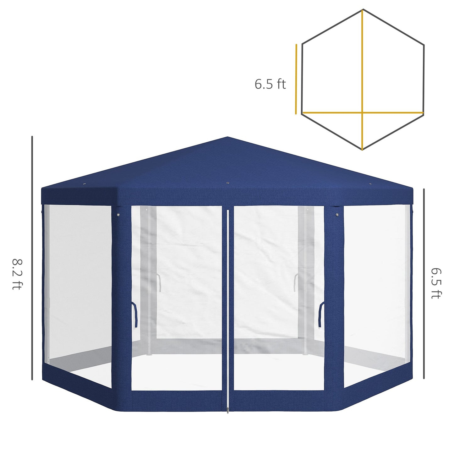 Outsunny 13' x 11' Outdoor Party Tent with Protective Mesh Sidewalls