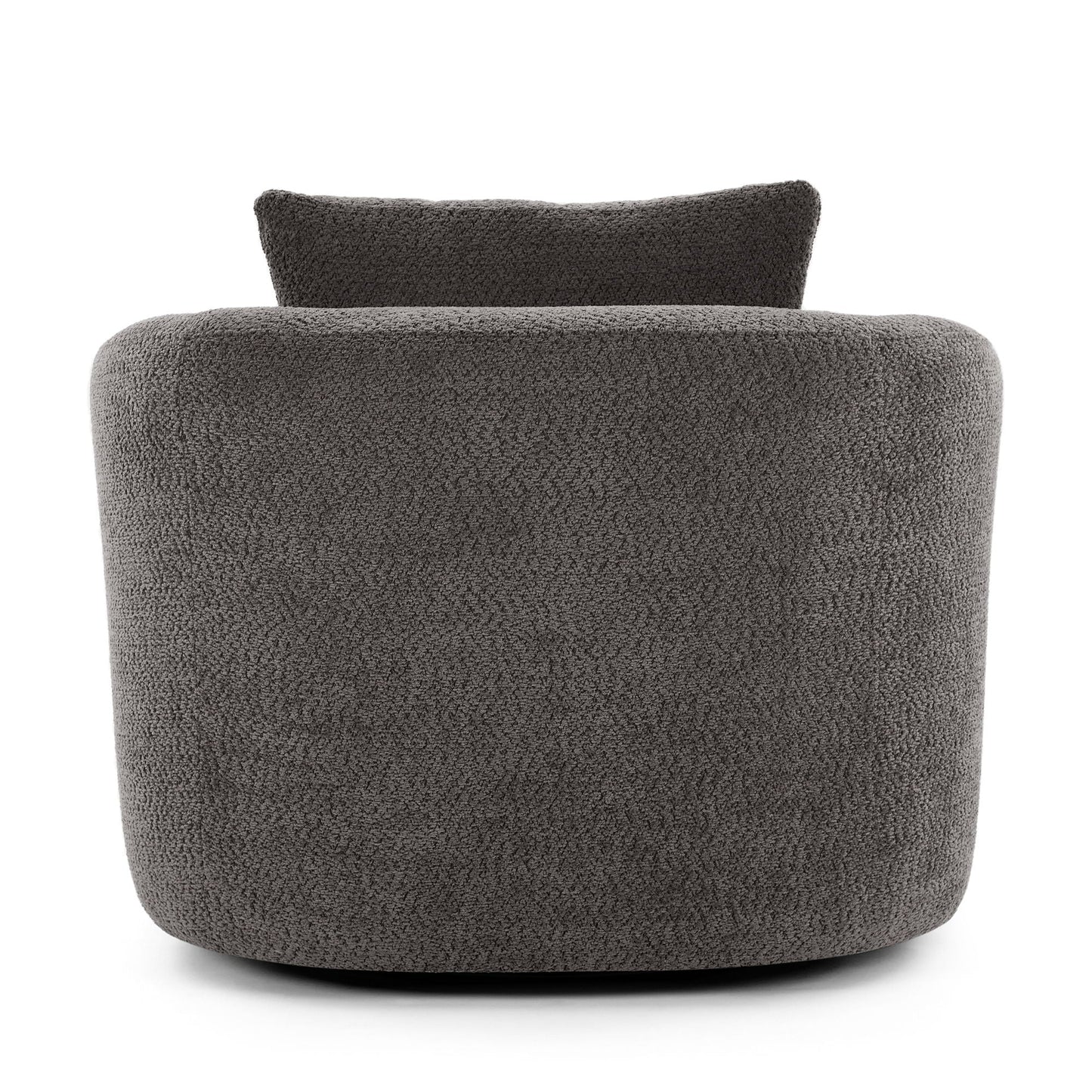 360° Swivel Barrel Sofa Chair With Throw Pillow, Upholstered Accent Chair