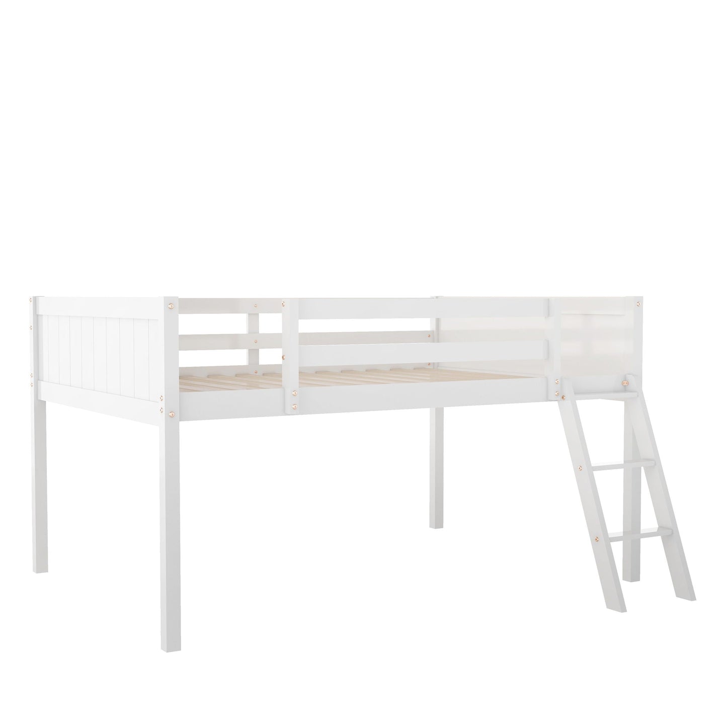 Low Loft Bed With Adjustable Ladder