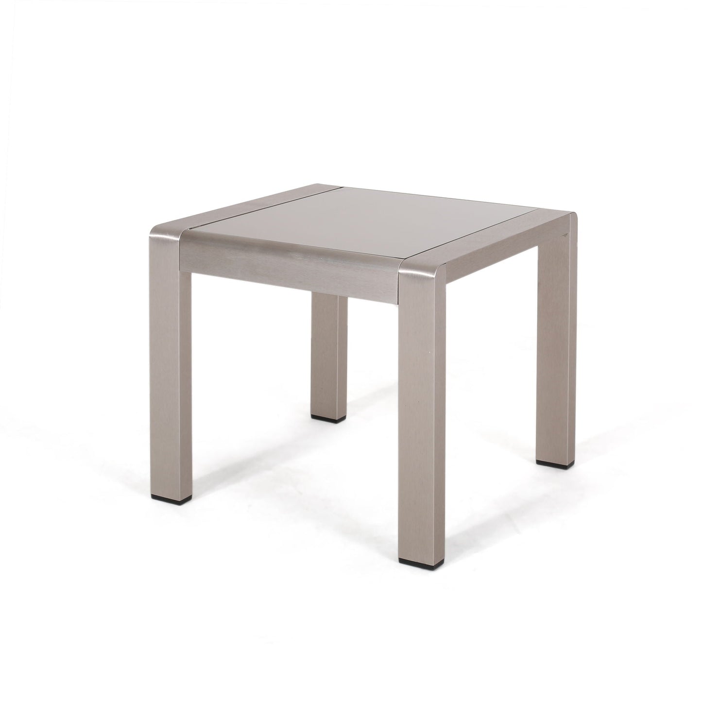 Cape Coral Contemporary Side Table With Frosted Glass Top