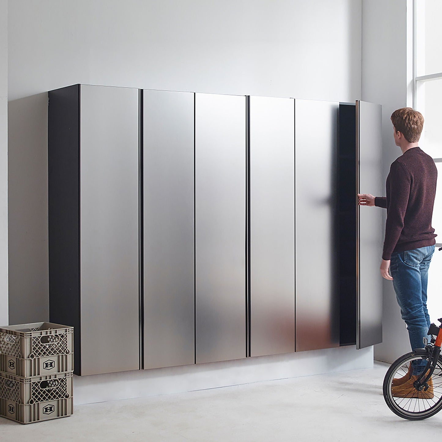 Nova Series - Wall Mounted Utility Storage Garage Cabinet - Dark Gray