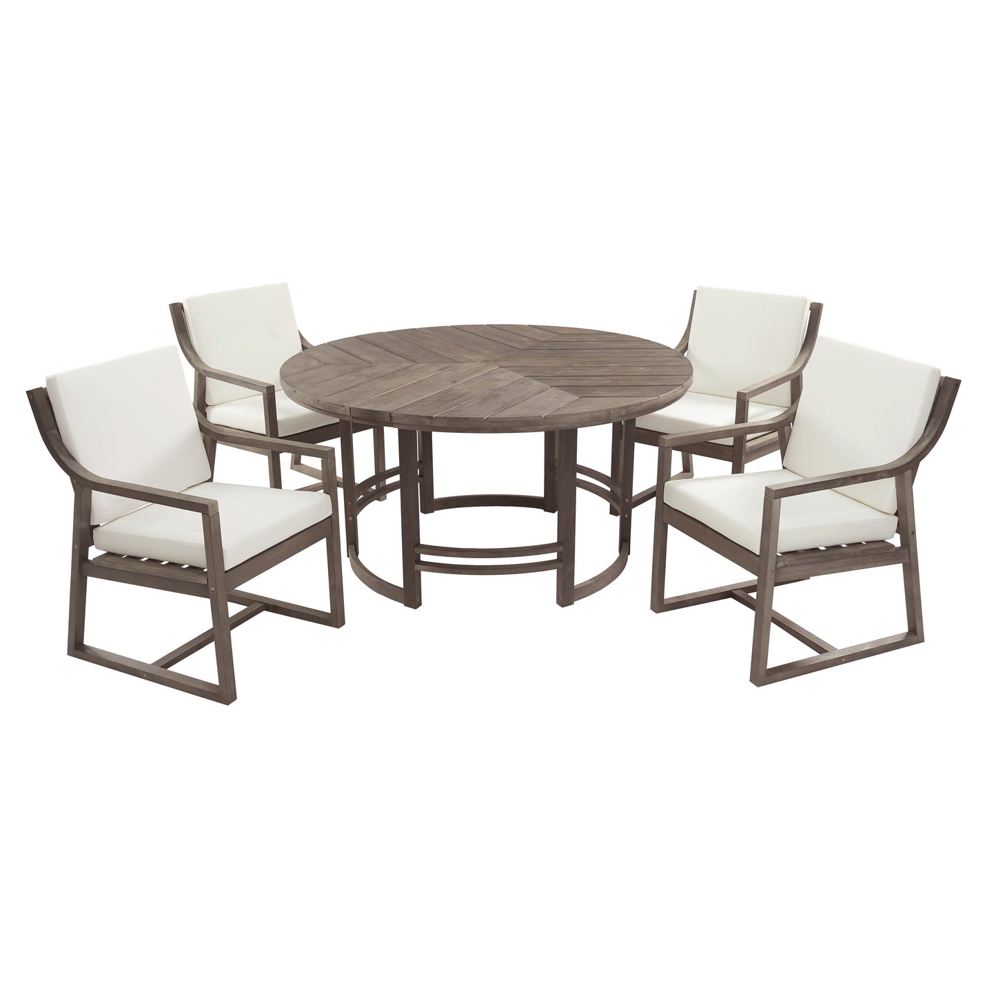 Outdoor Dining Set 5-Piece Patio Table and Chairs with Umbrella Hole