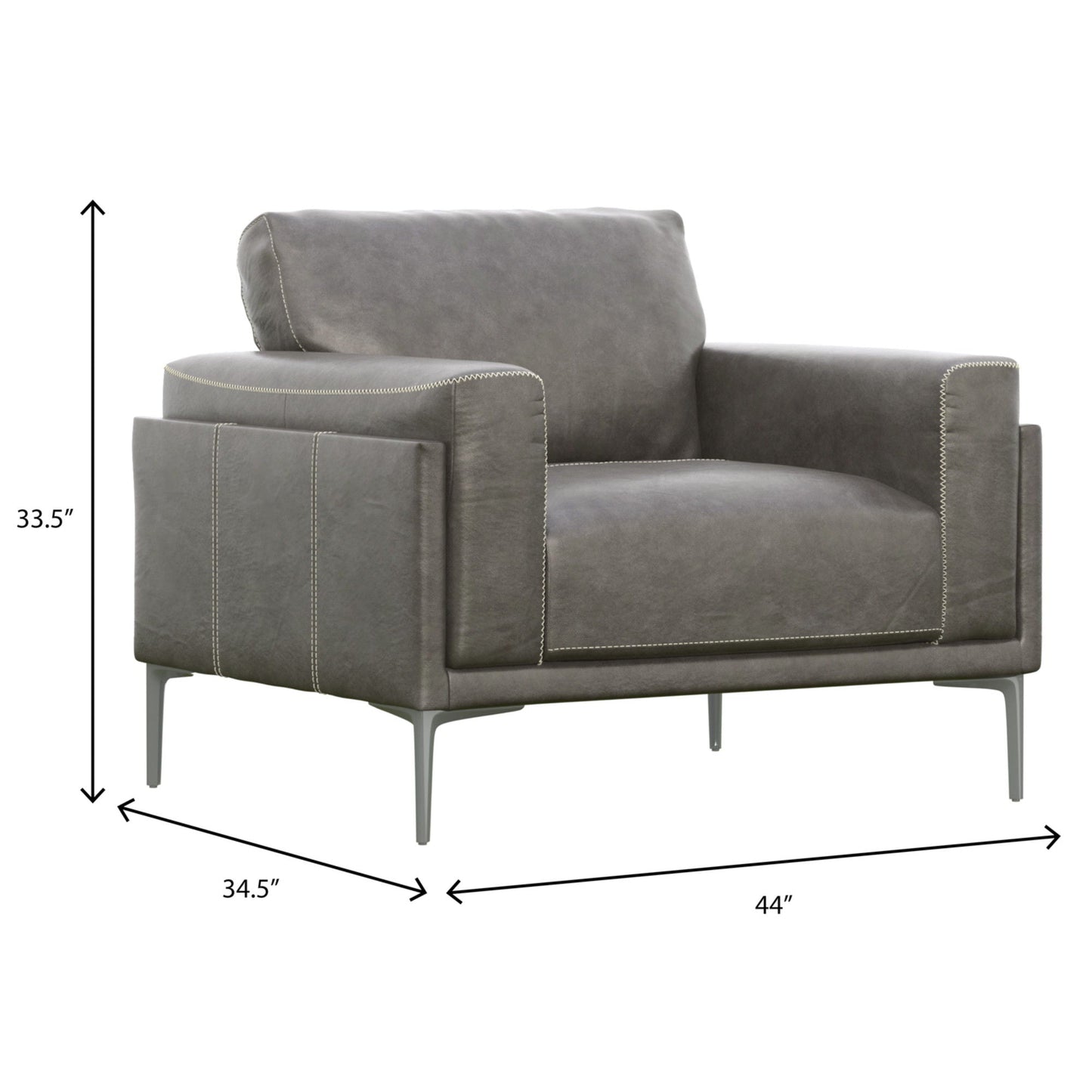 Transitional Fabric Chair - Dark Gray