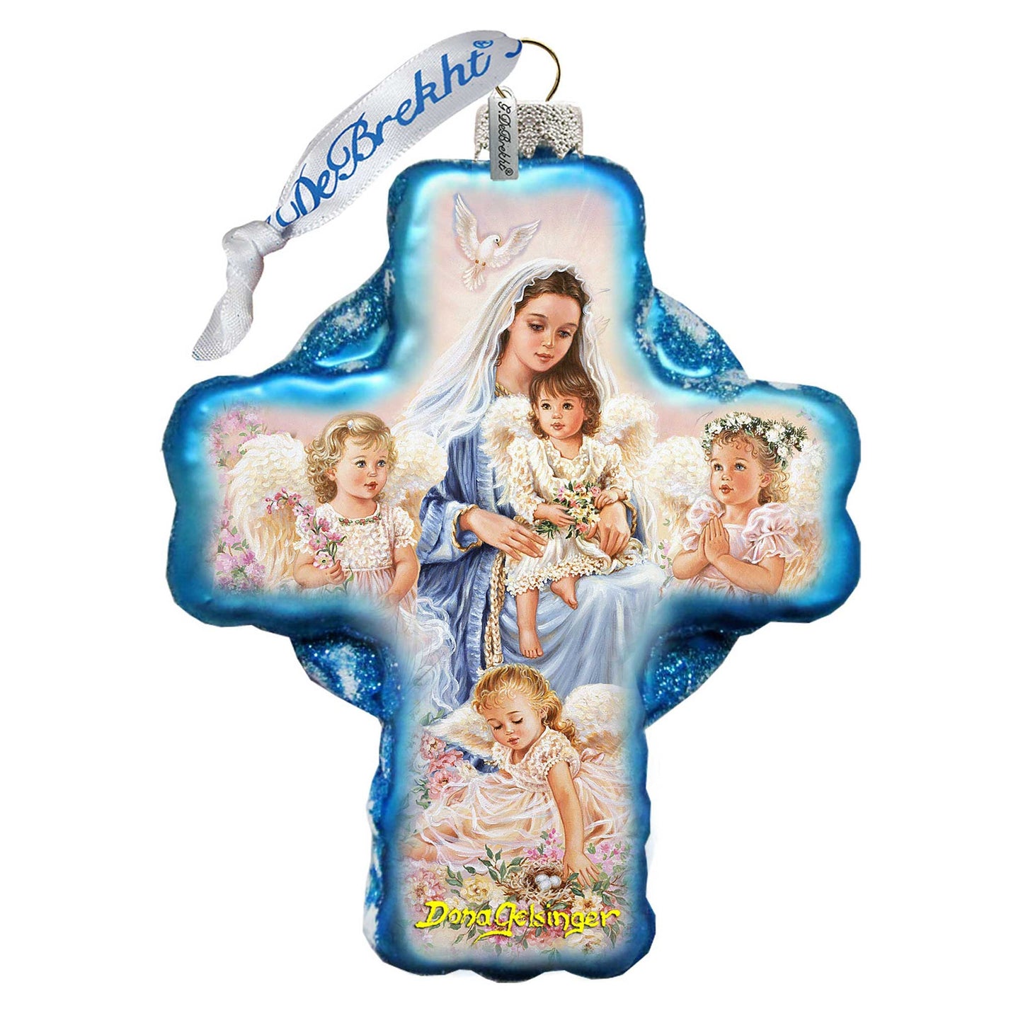 Blessing Cross Glass Ornament by D. Gelsinger - Nativity Holiday Decor - 758-011-DG