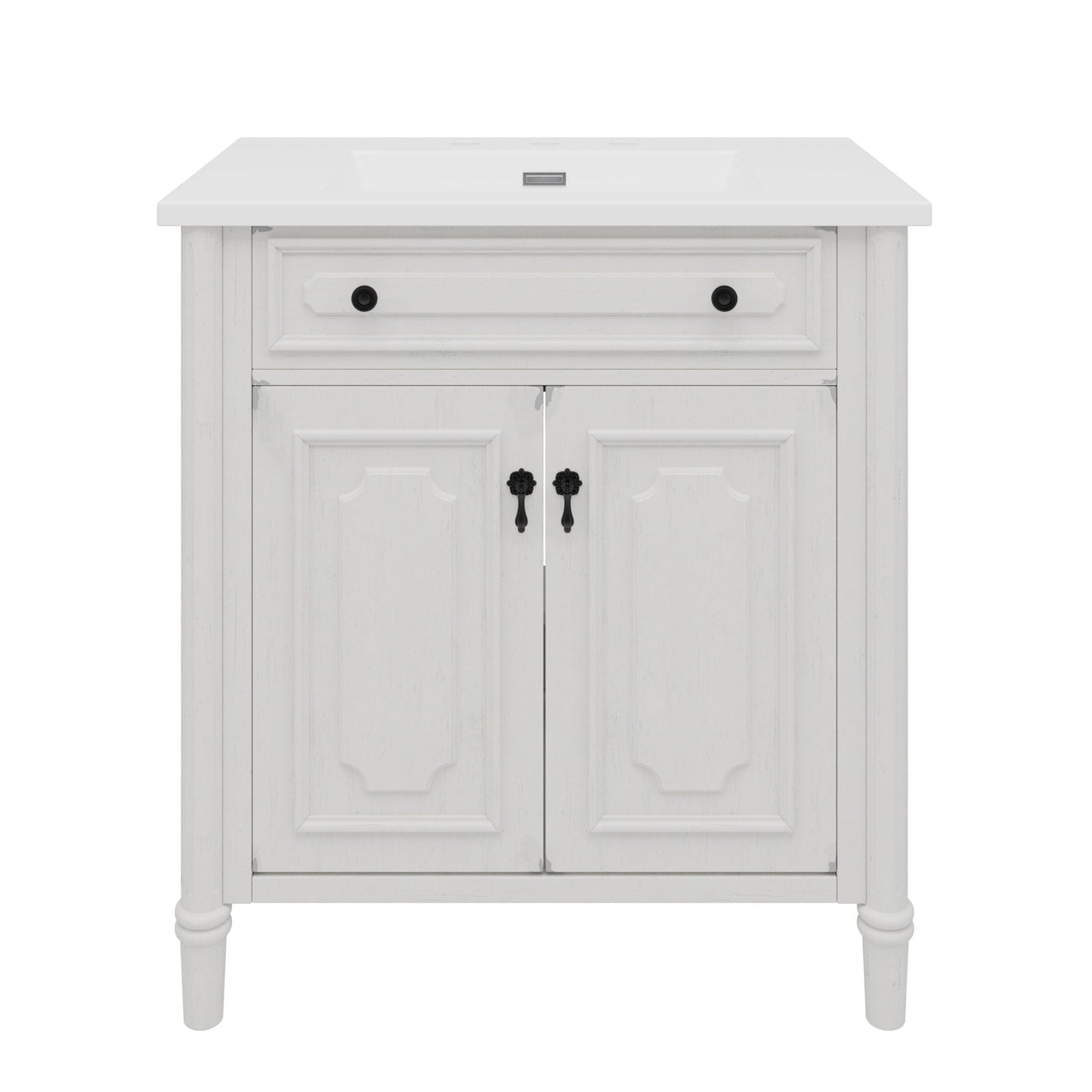 Vintage Bathroom Vanity With Sink, Rustic Cabinet With Soft Close Doors