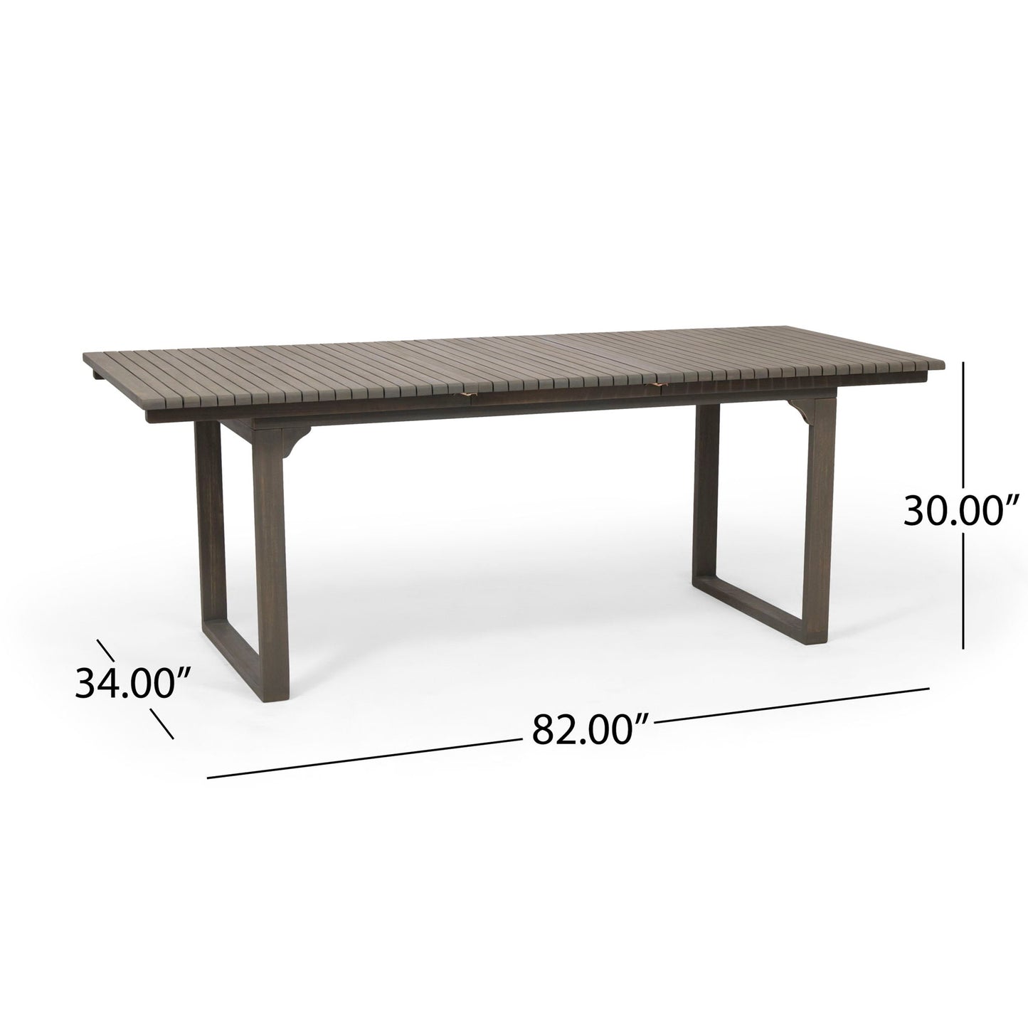 Outdoor Expandable Acacia Wood Dining Table With U-Shaped Leg