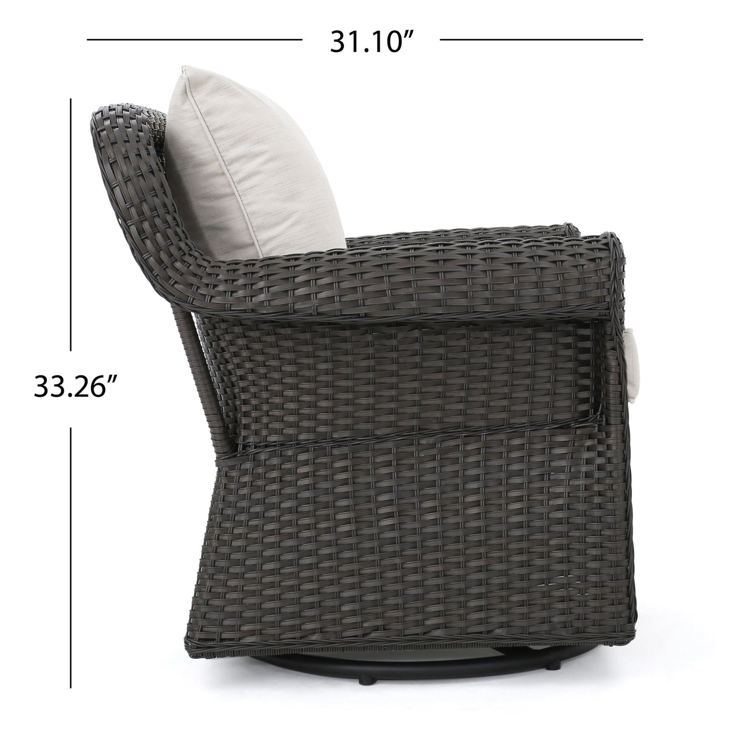 Amaya Outdoor Swivel Rocker Chair with Water Resistant Cushions
