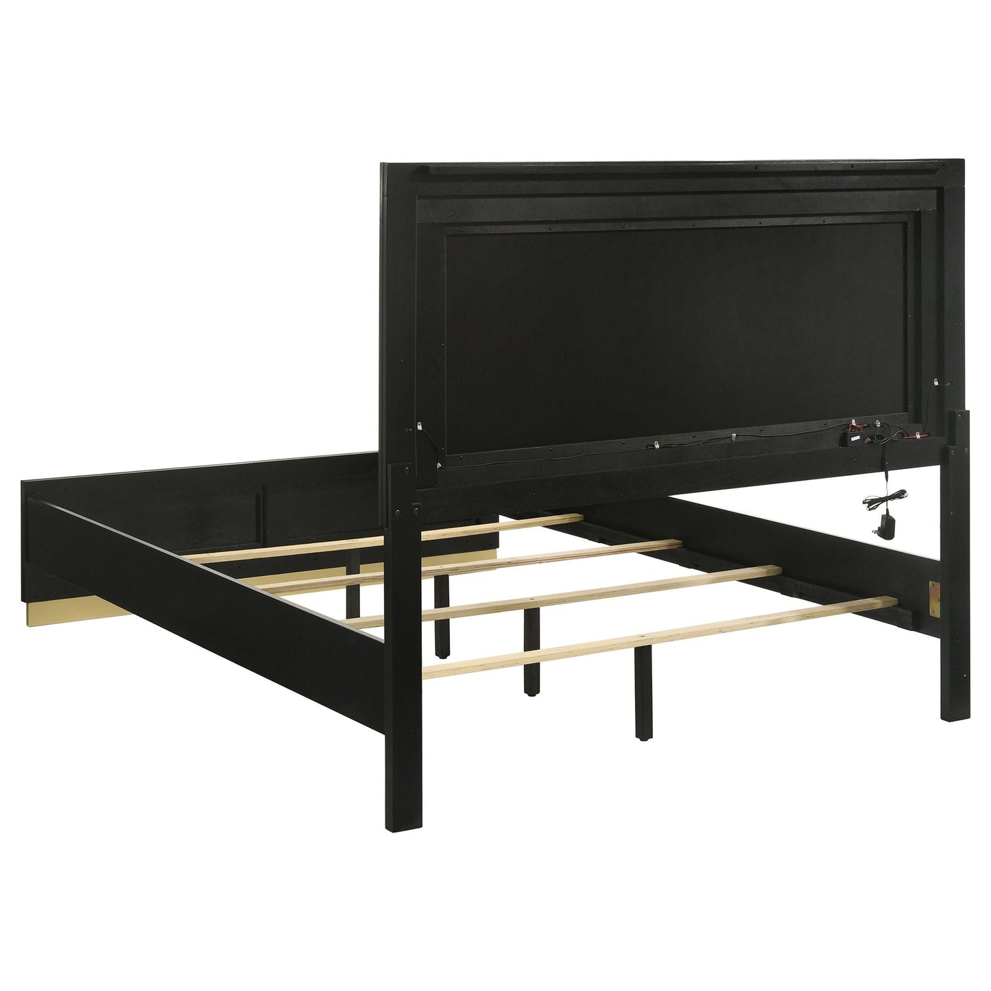 5 Piece California King Bedroom Set With Upholstered Headboard - Black