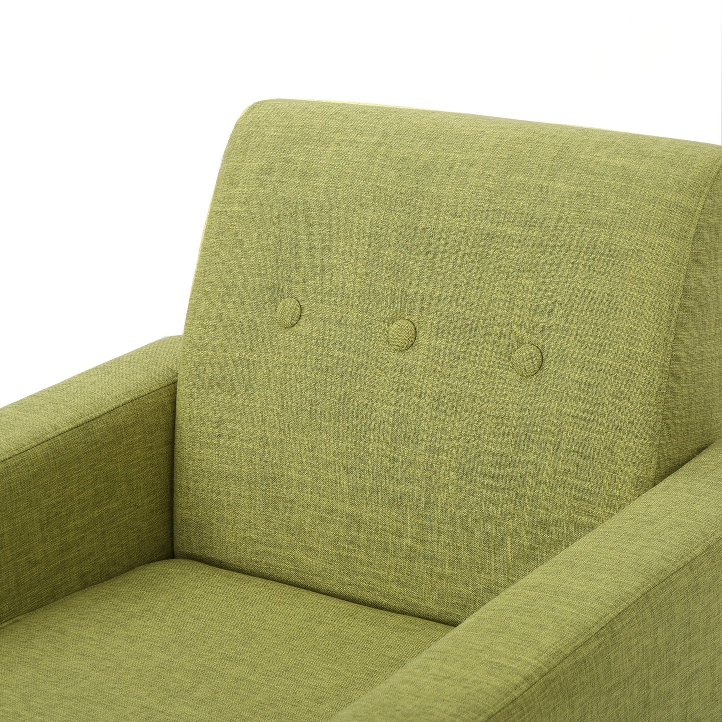 Nebulize Upholstered Fabric Club Chair With Button Tufted And Square Off Arm And Back
