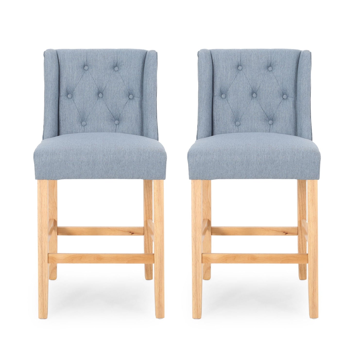 Vienna Contemporary Fabric Tufted & Wingback Counter Stools (Set of 2)