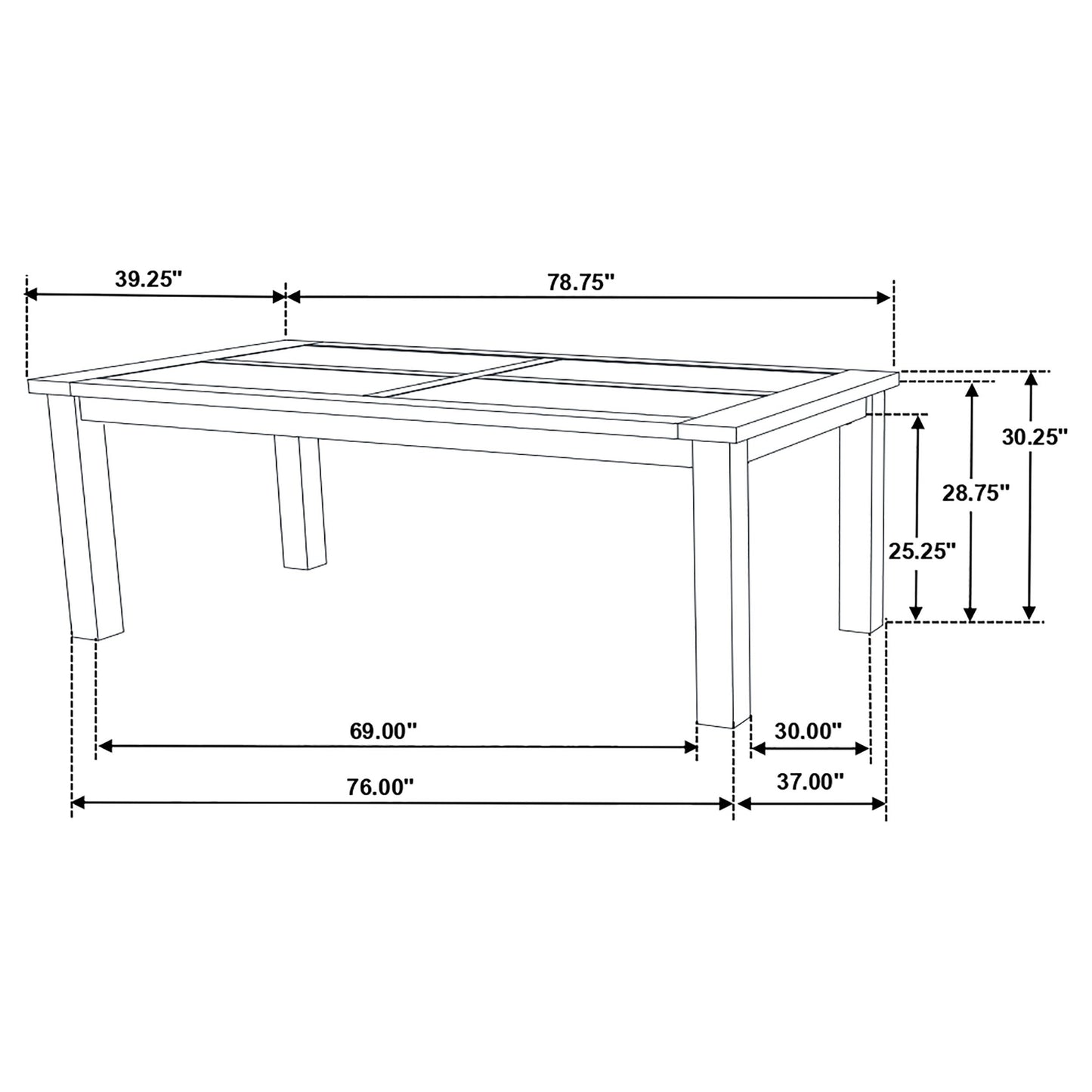 Guster Rustic Golden Brown Rectangular Dining Table