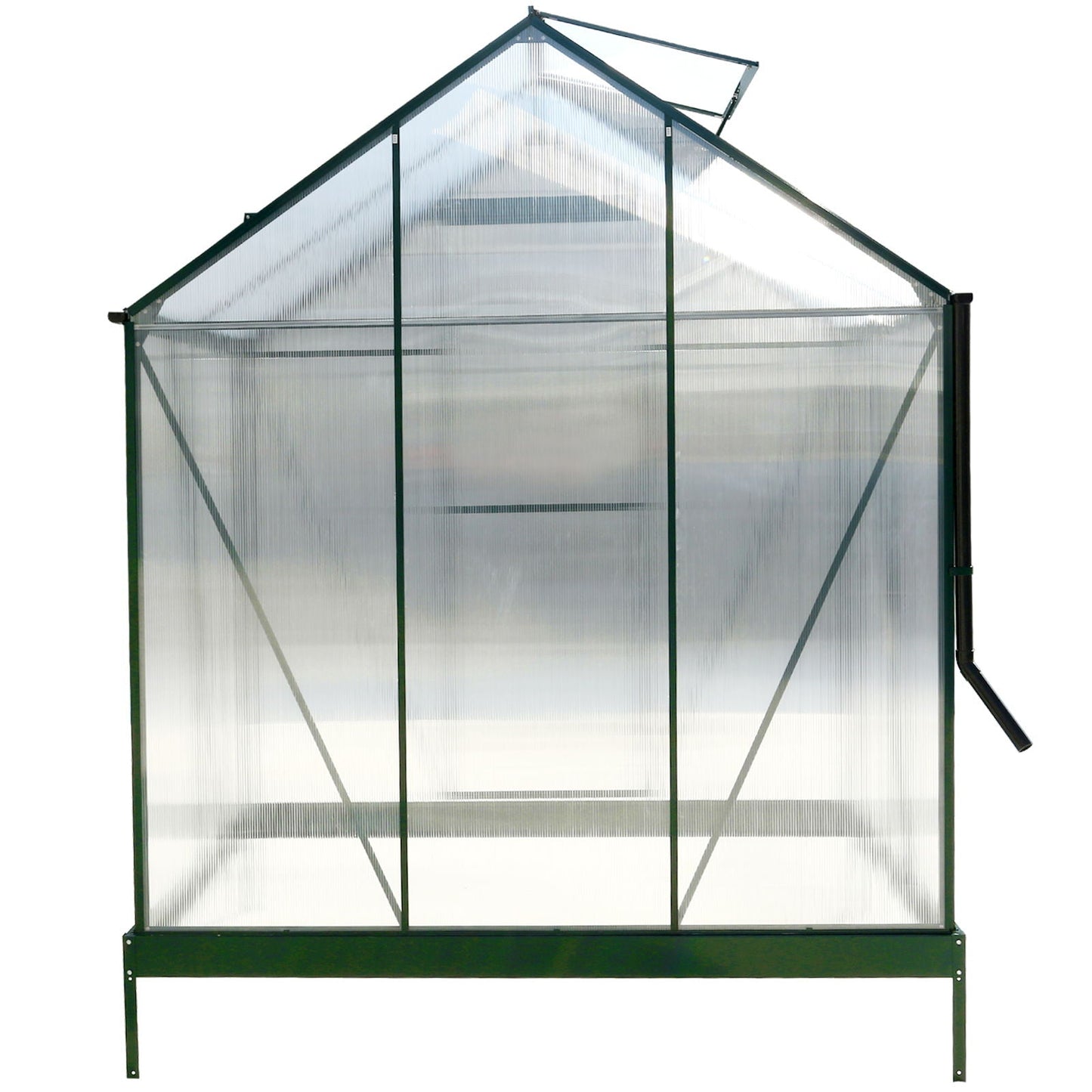 Polycarbonate house, Heavy Duty Outdoor Aluminum Walk-In House Kit With Rain Gutter, Vent And Door For Backyard Garden