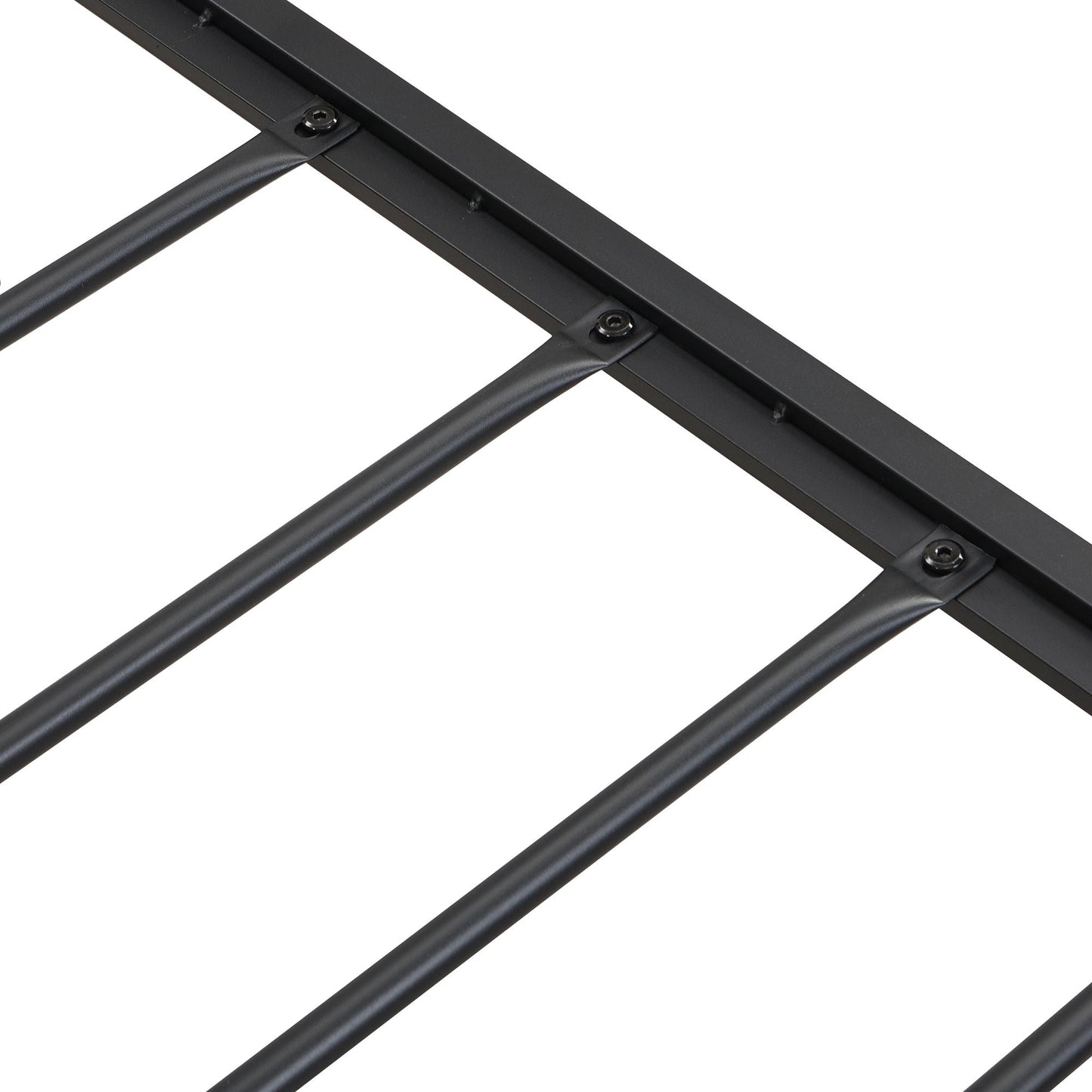 Modern Bed Frame With LED Lights, Upholstered Headboard, USB Charging