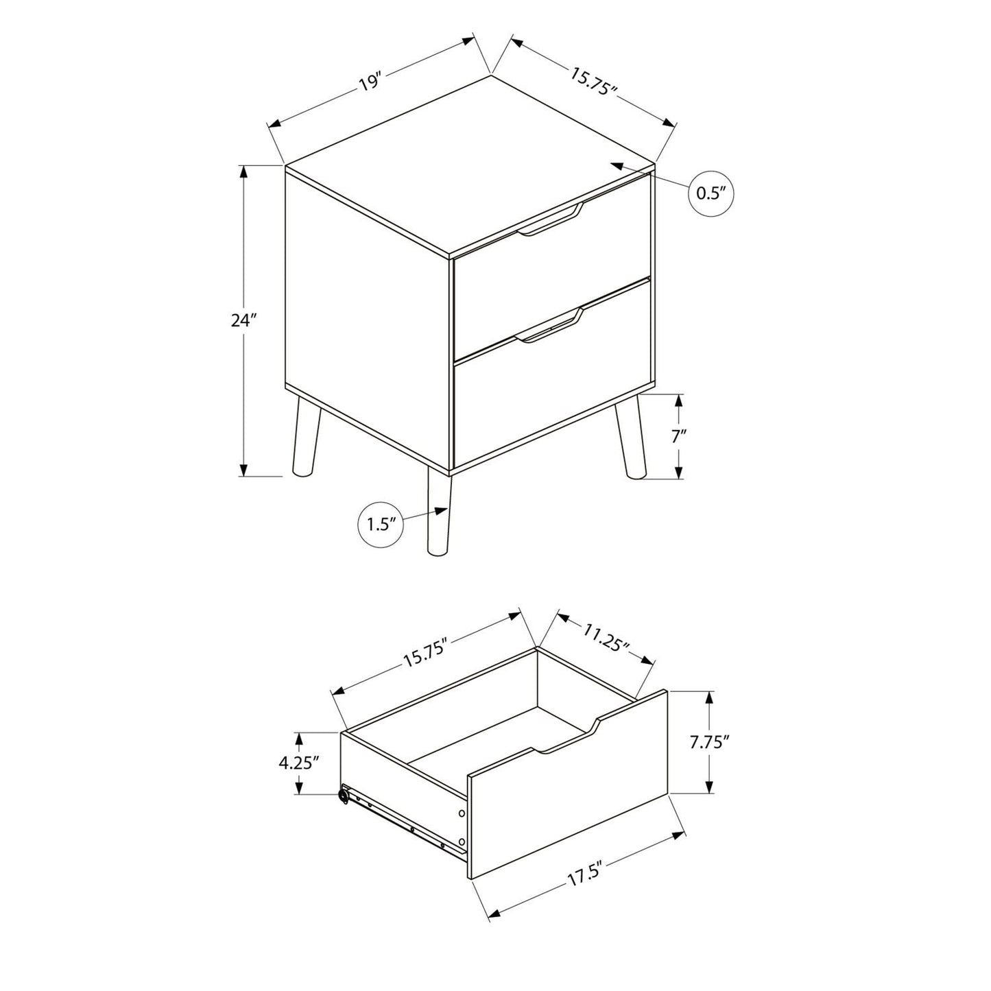 Modern Accent Table With Storage Drawers