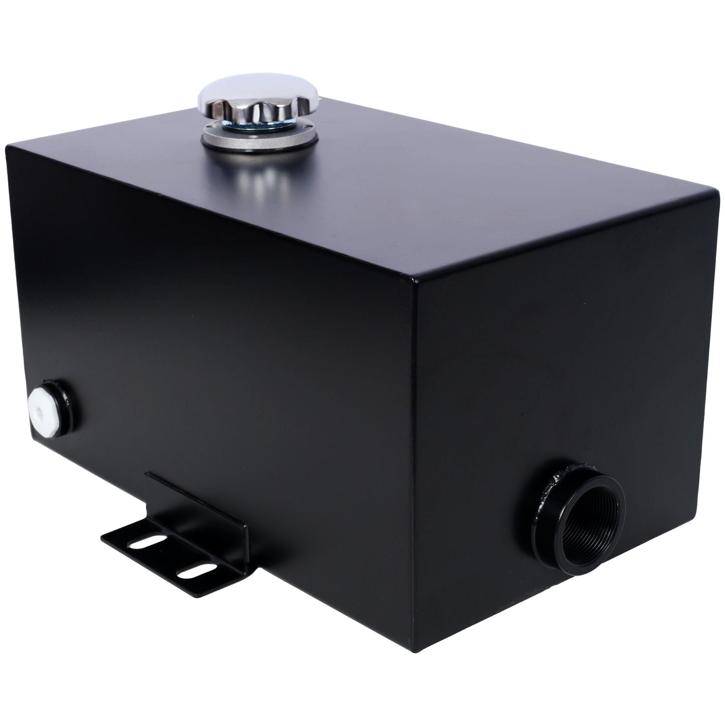 Heavy Duty 5 Gallon Steel Hydraulic Fluid Reservoir Tank With Mounting Foot, 14 Gauge - Black