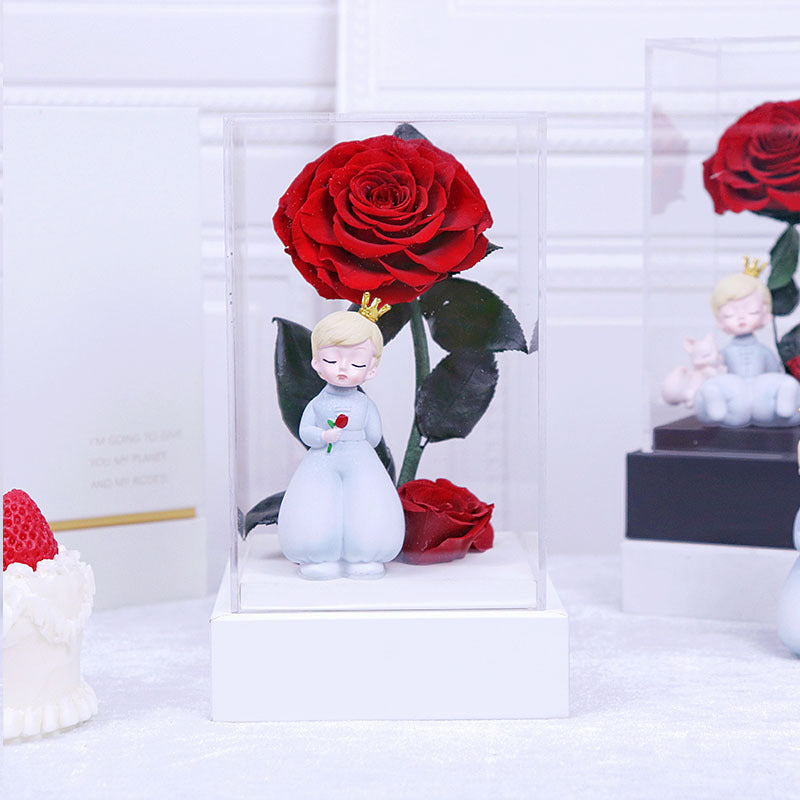 The Little Prince Eternal Life Flower Transparent Acrylic Gift Box