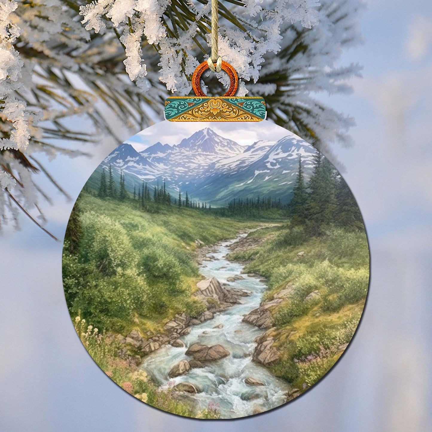 Alaskan Wilderness Wooden Ornaments by G.Debrekht - Wildlife Holiday Decor - 870076